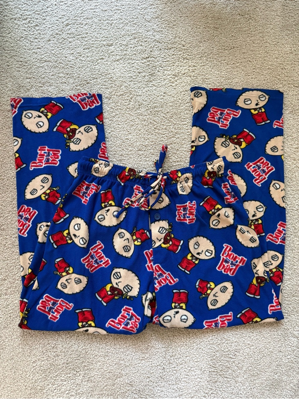 Family Guy Stewie “Born to be Bad” Blue Graphic Drawstring Lounge Joggers